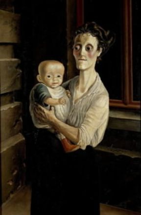 Nuova OggettivitÃ  . Donna con bambino di O. Dix (1921; Dresda, GemÃ¤ldegalerie).De Agostini Picture Library/E. Lessing